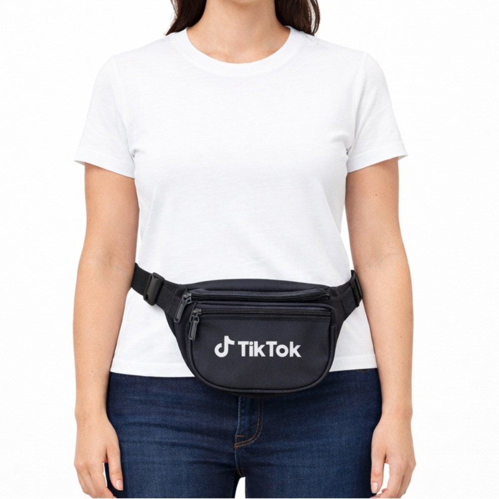 Tik Tok Black Fanny Pack Waist Pouch Belt Bag